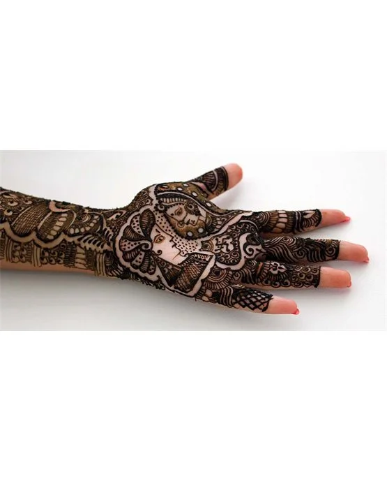 Majestic Swirl Front Full Hand Mehndi Design Theme